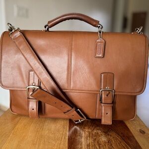 Coach Tan Leather Men's Briefcase